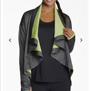 Fabletics NWT Burnside Shrug Dark Grey/Citron XXL